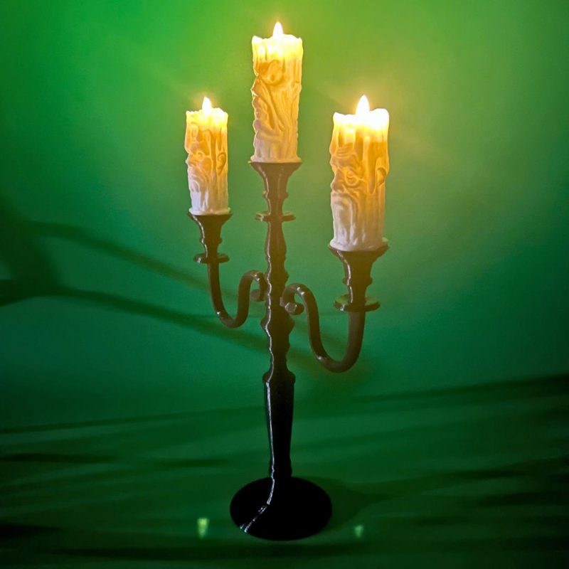 Soul-lit Candlestick Halloween Decor DIY with LED candles