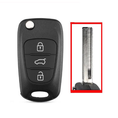 3 buttons car key shell combi right groove for Hyundai
