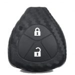 Carbon fiber silicone 2 buttons car key case for Toyota