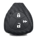 Carbon fiber silicone 3 buttons car key case for Toyota