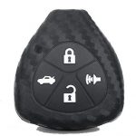 Carbon fiber silicone 4 buttons car key case for Toyota