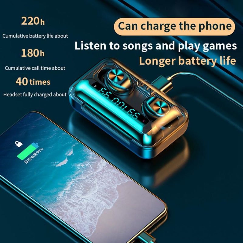 F9-10 TWS wireless bluetooth 5.0 earphones charge box