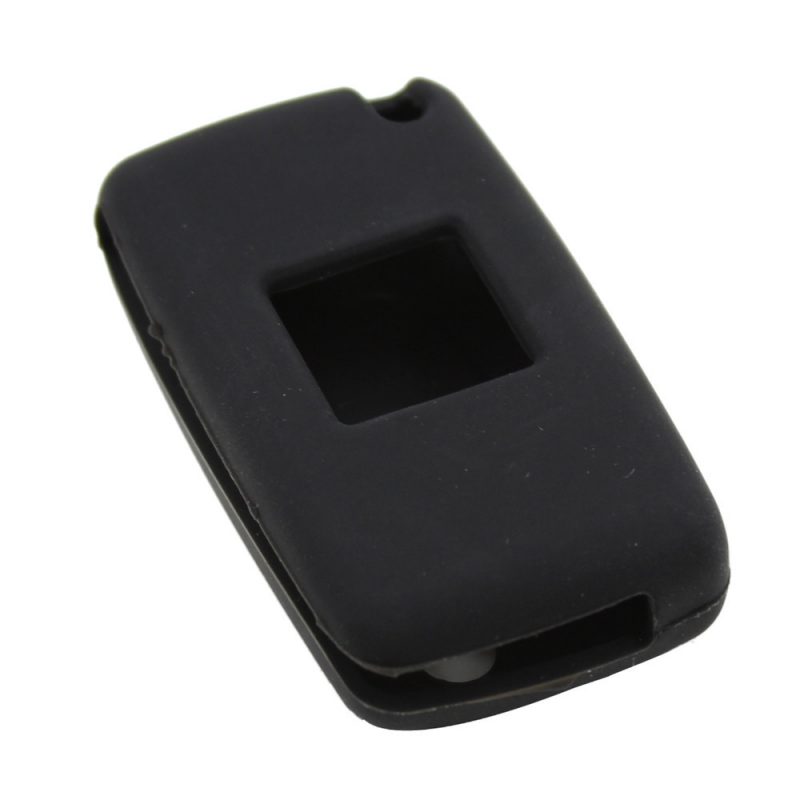 Silicone 2 buttons car key case black for PEUGEOT