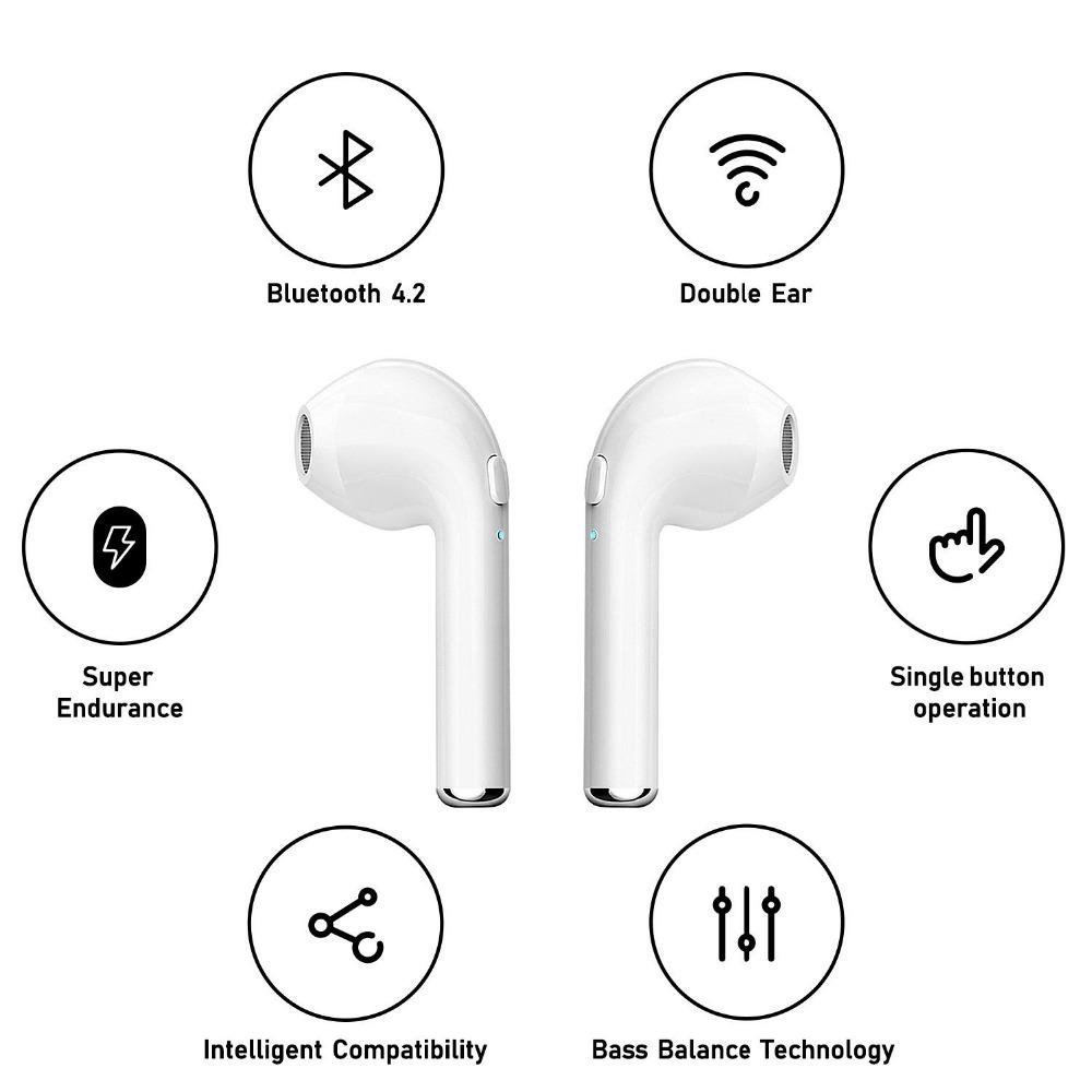 I7S TWS earbuds wireless earphones mic charge box