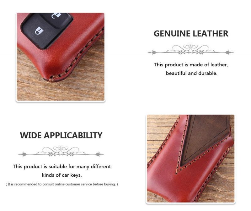 Genuine leather car key case for Toyota Prius