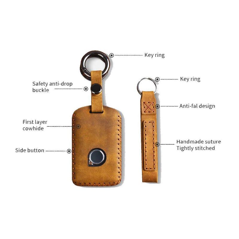 Genuine leather smart car key pendant for Volvo