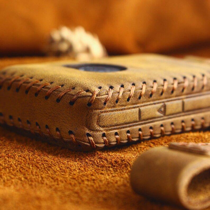 Genuine leather smart car key pendant for Volvo