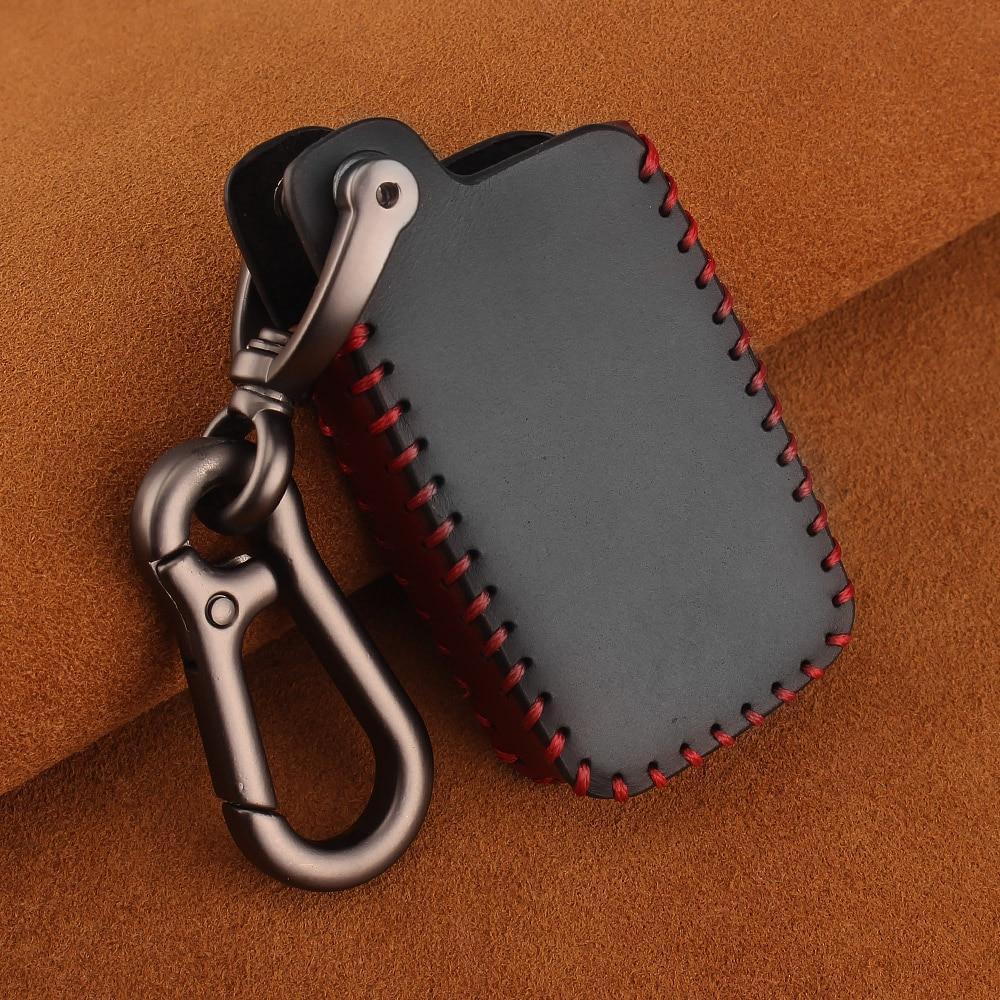 Genuine leather car key carabiner pendant for Toyota