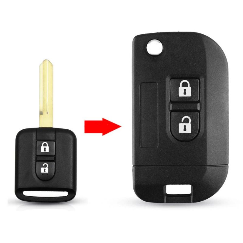 Modified key shell remote case 2 button for Nissan