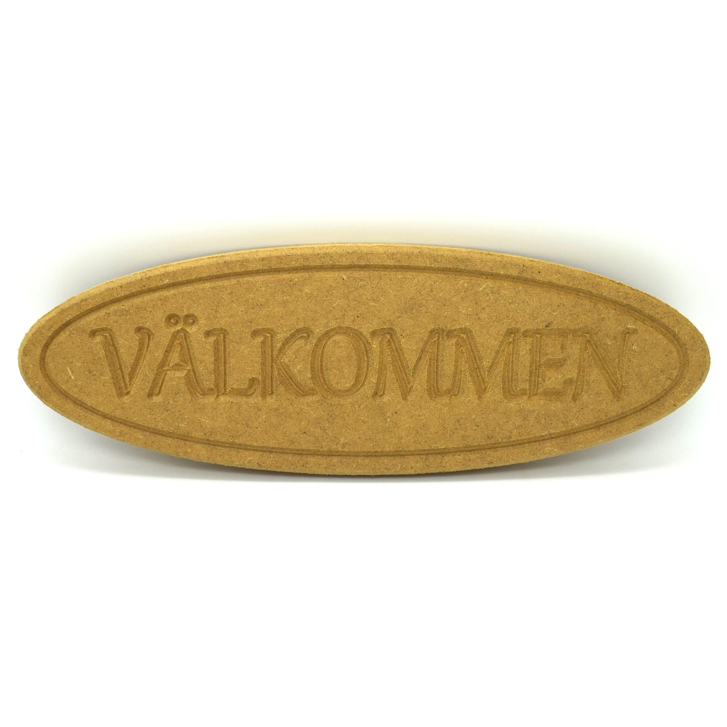 Välkommen Swedish welcome wooden sign with hanging kit