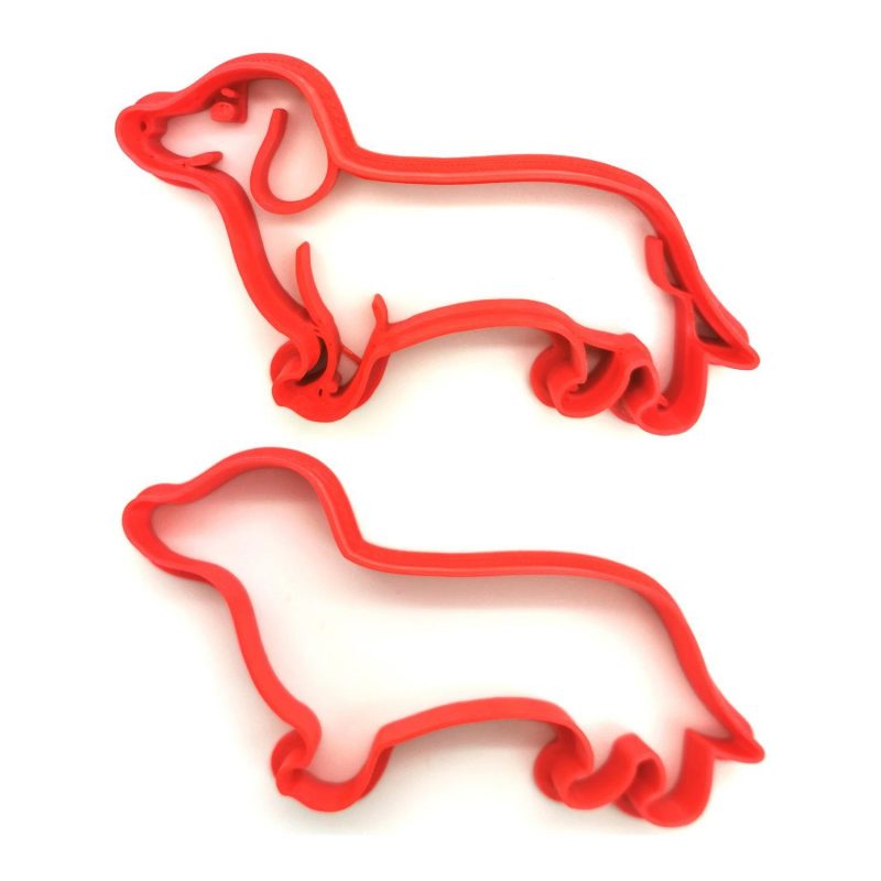 Dachshund dog 8 cm cookie cutter 2 pieces