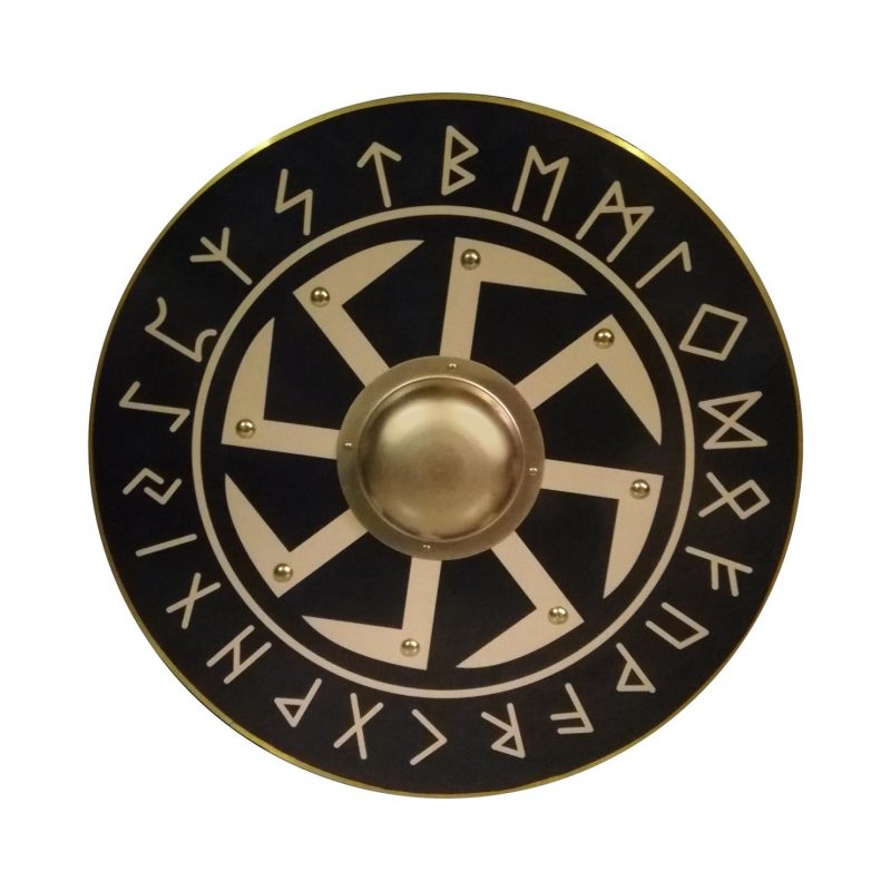 Wooden Slavic God Sun Wheel Viking handmade shield SWE35