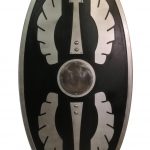 Wooden Roman Scutum Black Curved Oval Shield SWE92