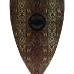 Wooden Medieval Antique Asian Black Forest Shield SWE142