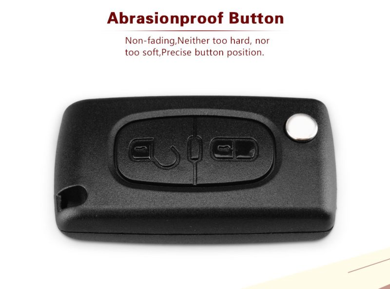 Flip key case shell 2 buttons CE0523 HU83 blade for PEUGEOT