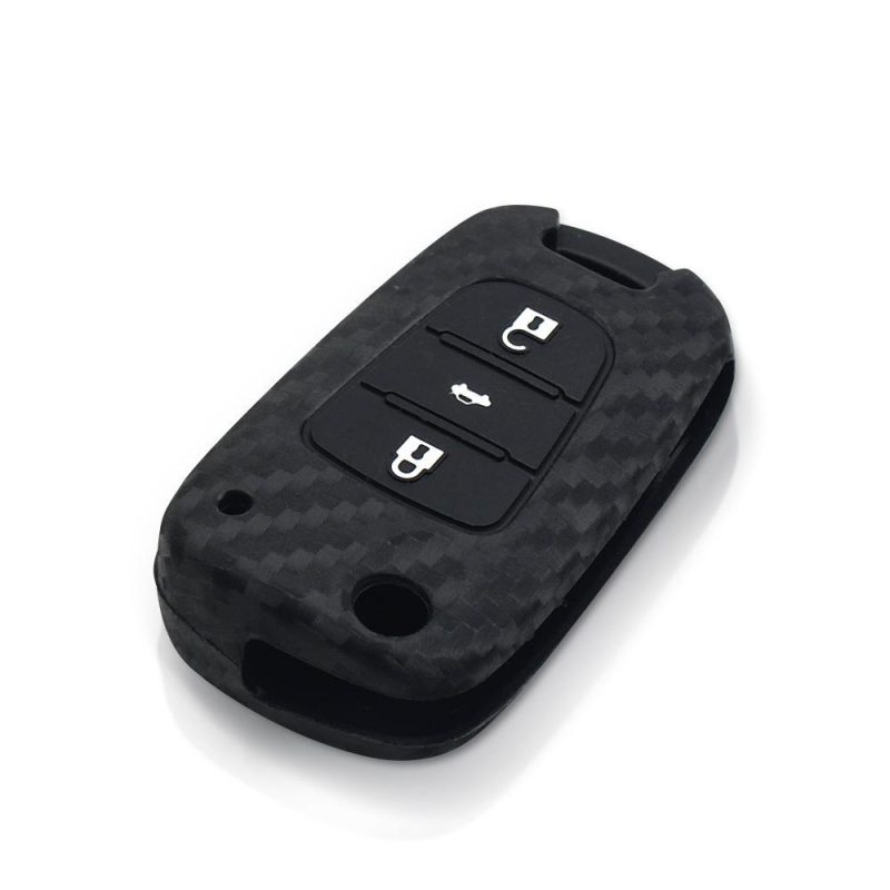Carbon fiber silicone 3 buttons car key for Hyundai