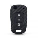 Carbon fiber silicone 3 buttons car key for Hyundai