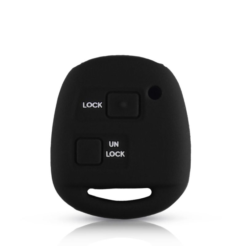 Silicone 2 buttons car key case black for Toyota