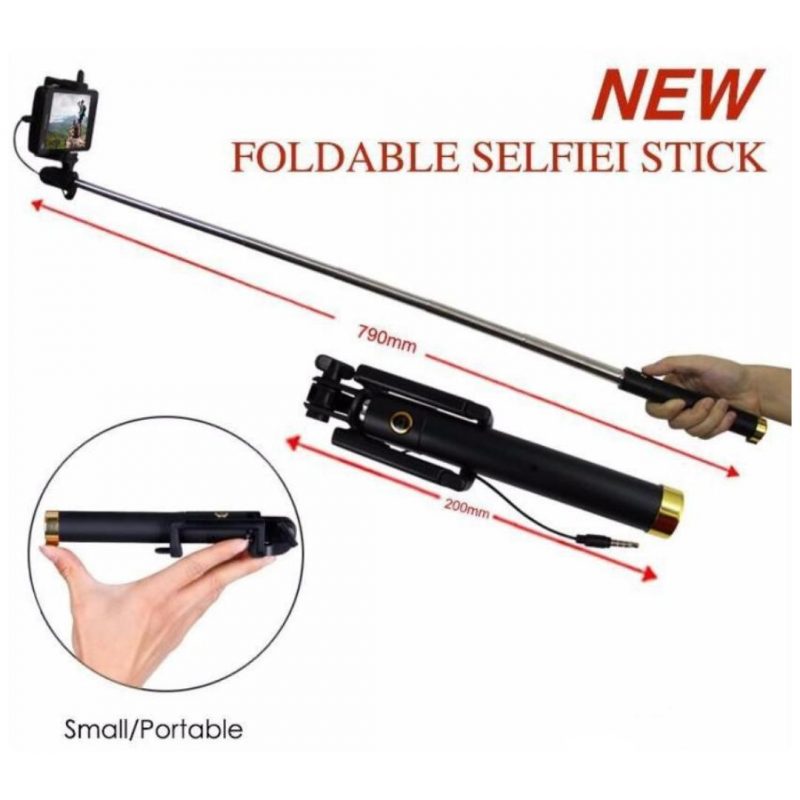 Plug and play foldable bracket selfie stick