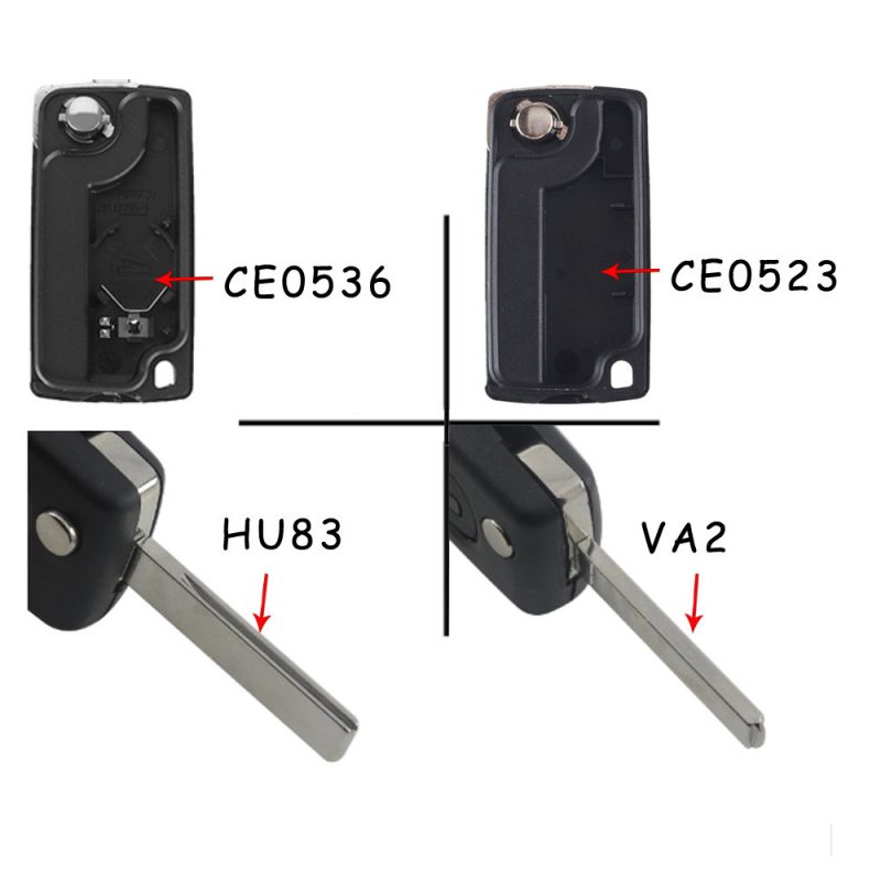 3 button CE0536 car key shell VA2 for Citroen