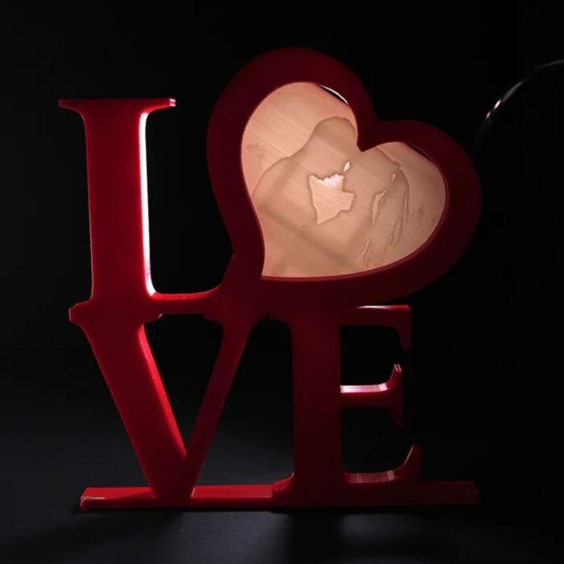 Love Sign Customized Picture Frame Valentine Lithophane
