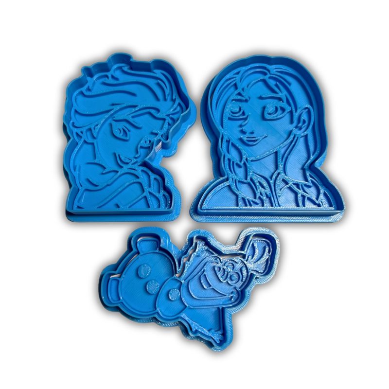 Elsa Anna Olaf Frozen cookie cutter outline and imprint
