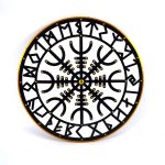 Helm of Awe Silver Wooden Viking shield handmade SWE57