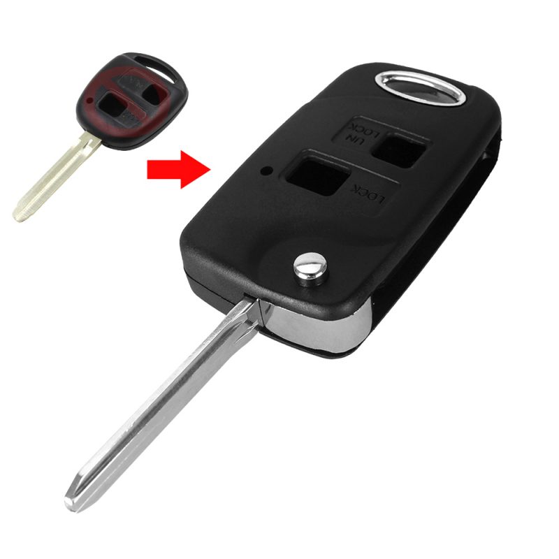 2 button flip car key replacement + keypad for Toyota