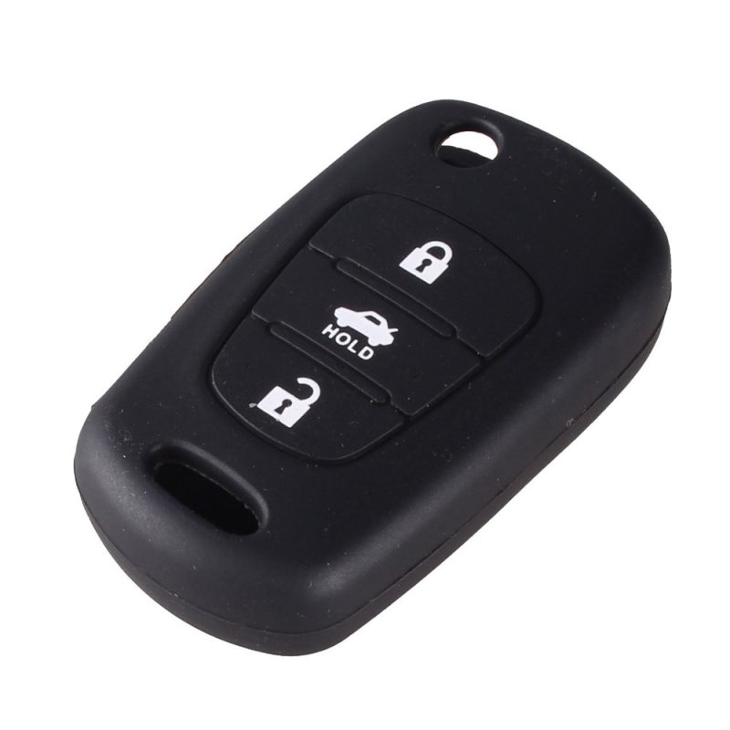 Silicone 3 buttons car key case black for Kia Hyundai