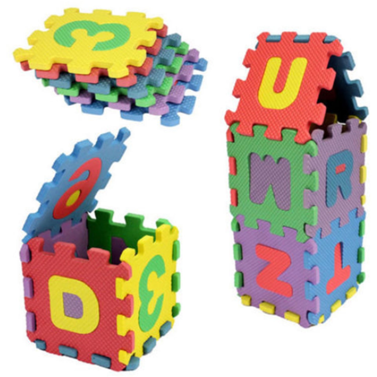 3x 36 pieces letters numbers puzzle mat floor carpet for children