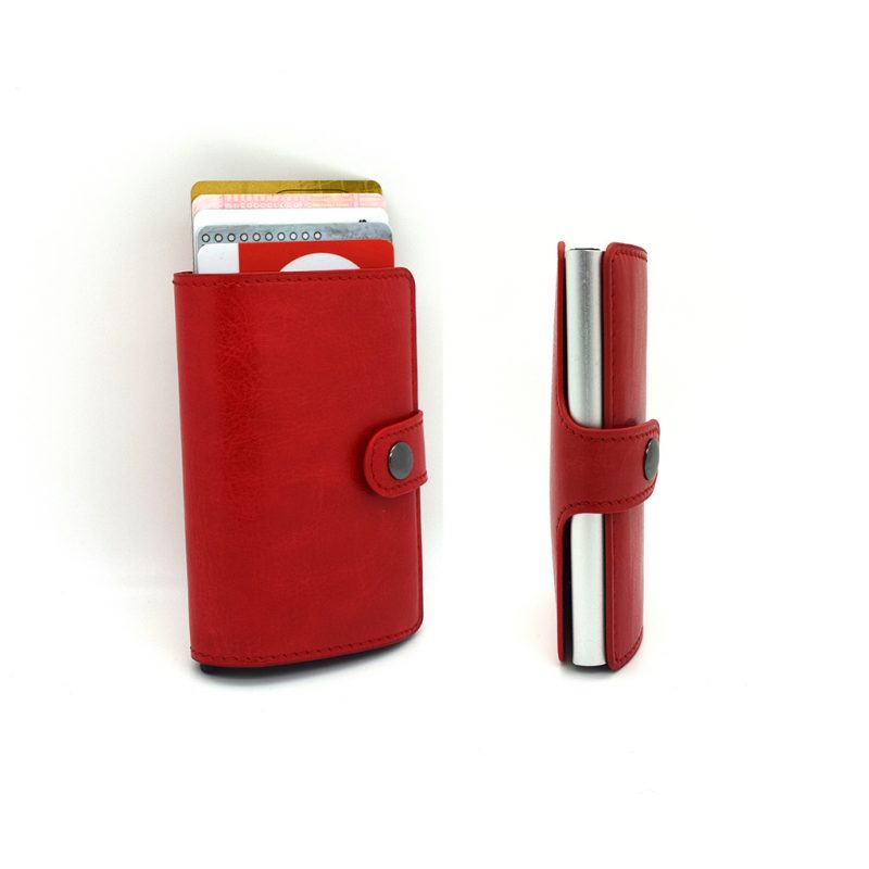 Theft protection RFID wallet auto card holders red