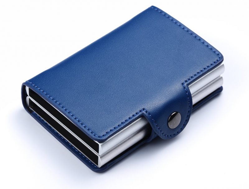 Double Anti-theft Wallet RFID Wallet Card Holder Blue