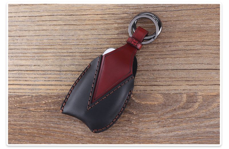 Genuine leather car key case black for Hyundai
