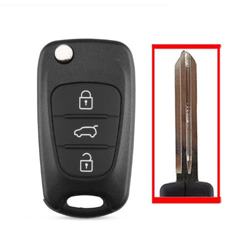 3 buttons car key shell combi left blade for Hyundai