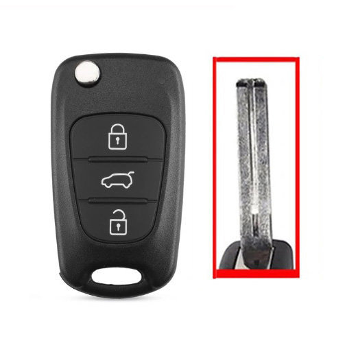 3 buttons car key shell combi center groove for hyundai