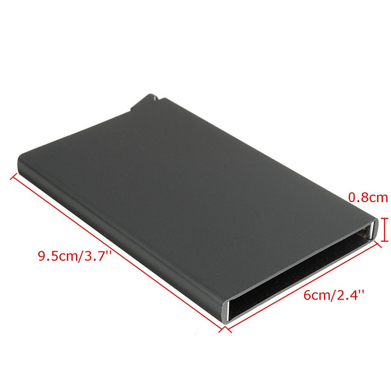 Slim Slide Korthållare Aluminium Plånbok Solid Färg Blå