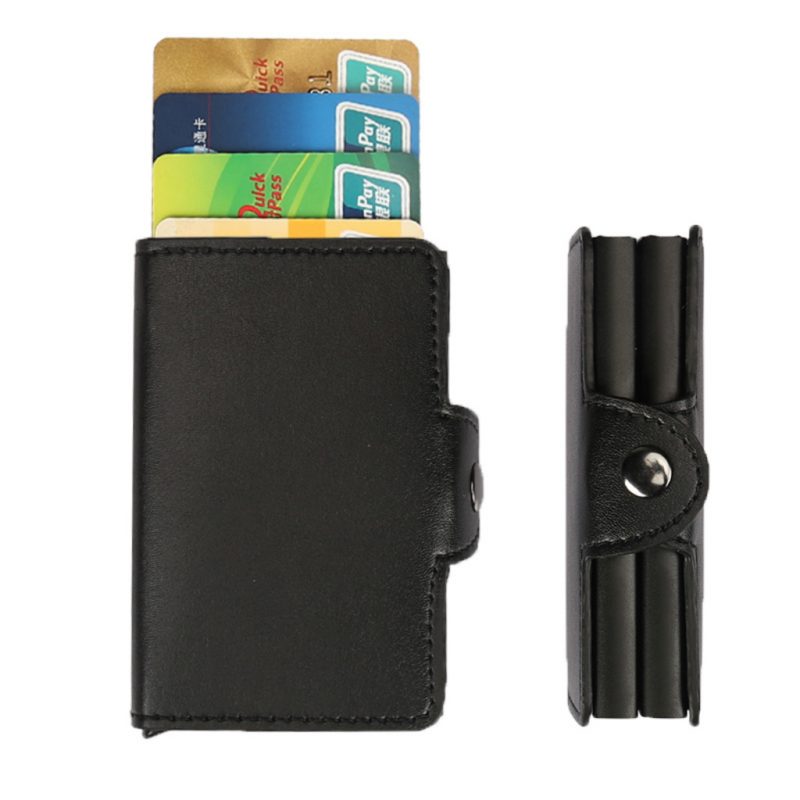 Double Anti-theft Wallet RFID Wallet Card Holder Black