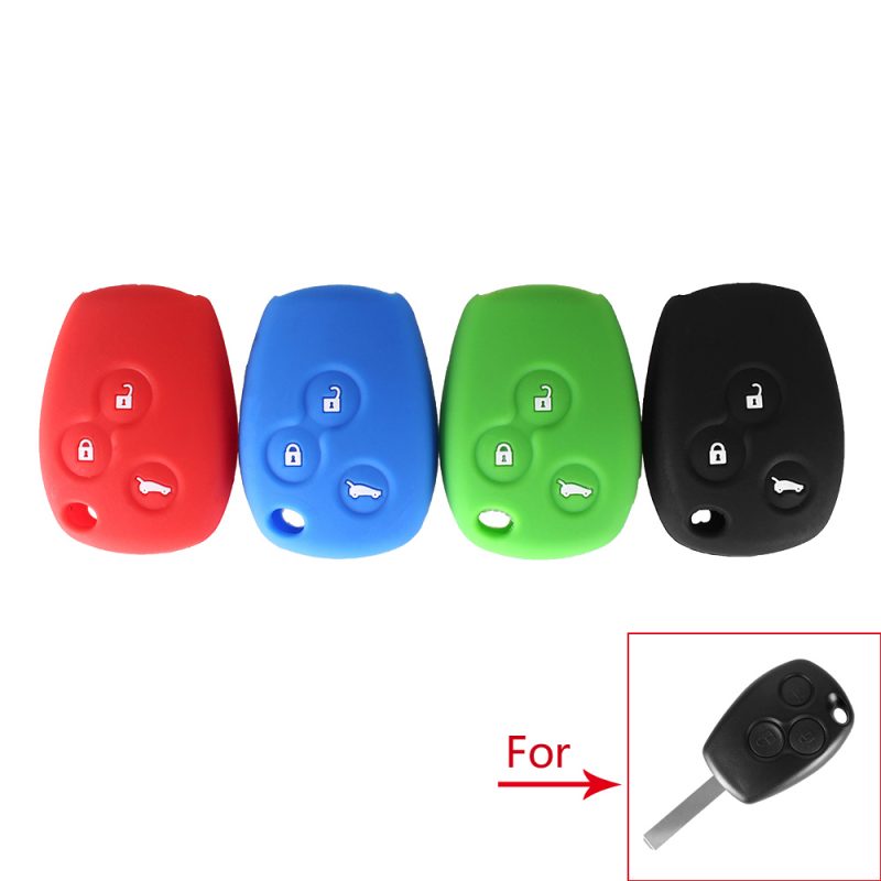 Silicone 3 buttons car key case black for Renault