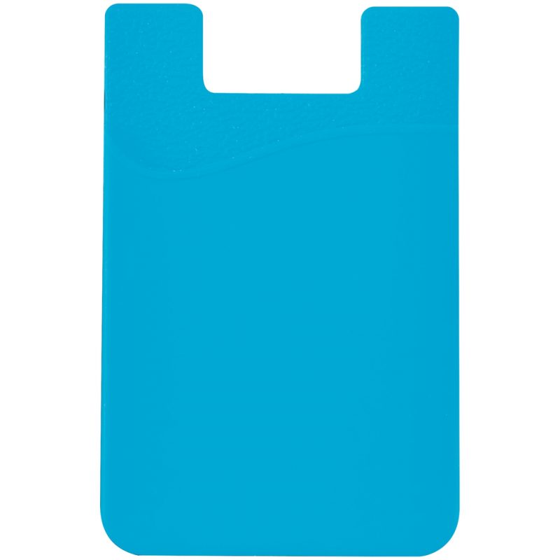 2x Silicone sock wallet card cash pocket sticker light blue