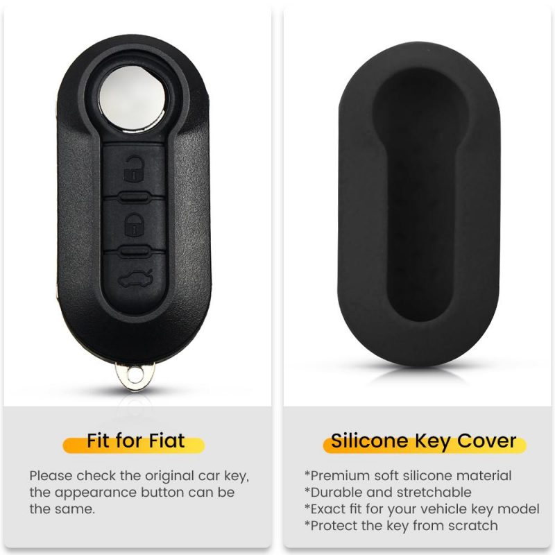 Silicone 3 buttons car key case blank for Fiat