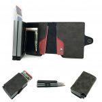 Double Square Wallet RFID Draft Card Holder Gray