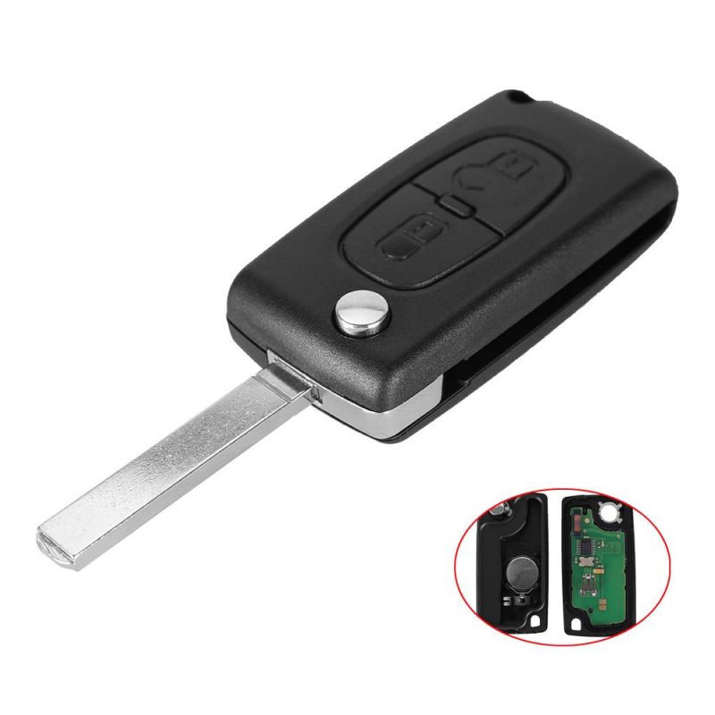 2 buttons remote key CE0536 433MHz ID46 chip VA2 for Peugeot