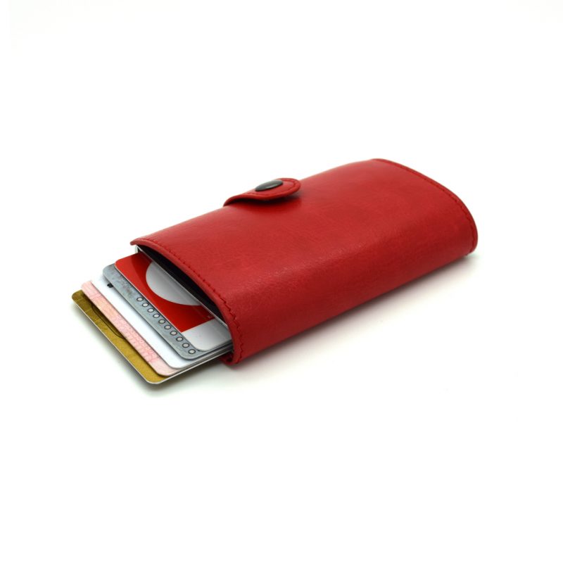 Theft protection RFID wallet auto card holders red