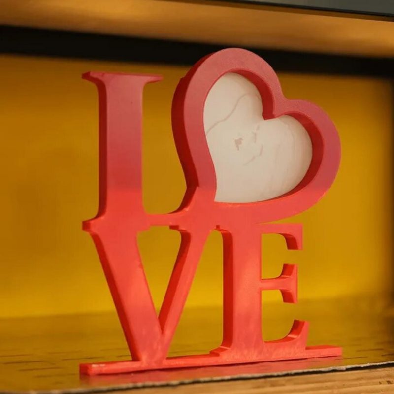 Love Sign Customized Picture Frame Valentine Lithophane