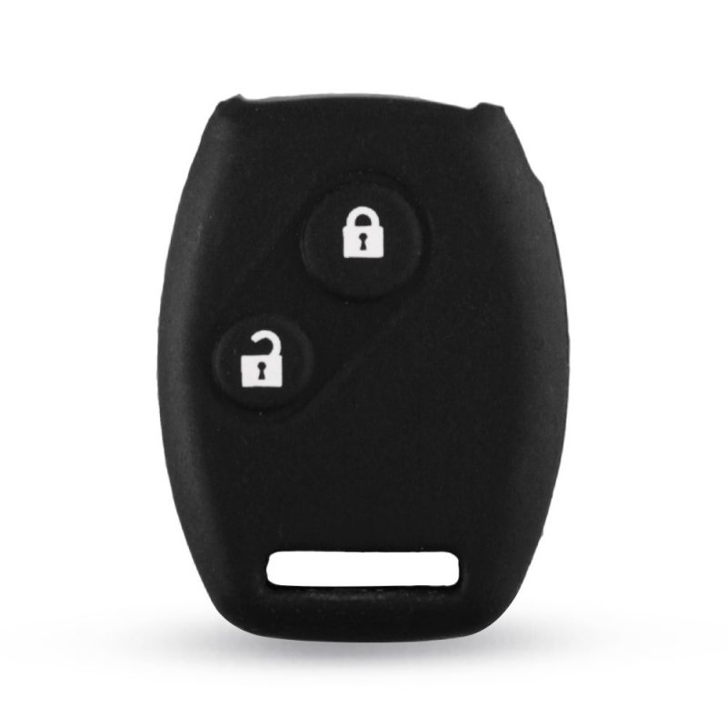 Silicone 2 buttons car key case black for Honda