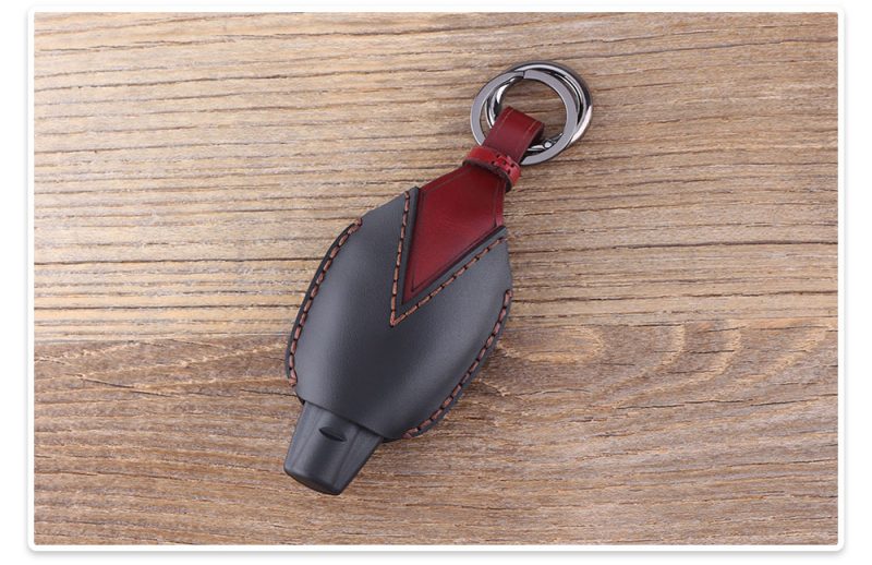 Genuine leather car Key case black for SAAB