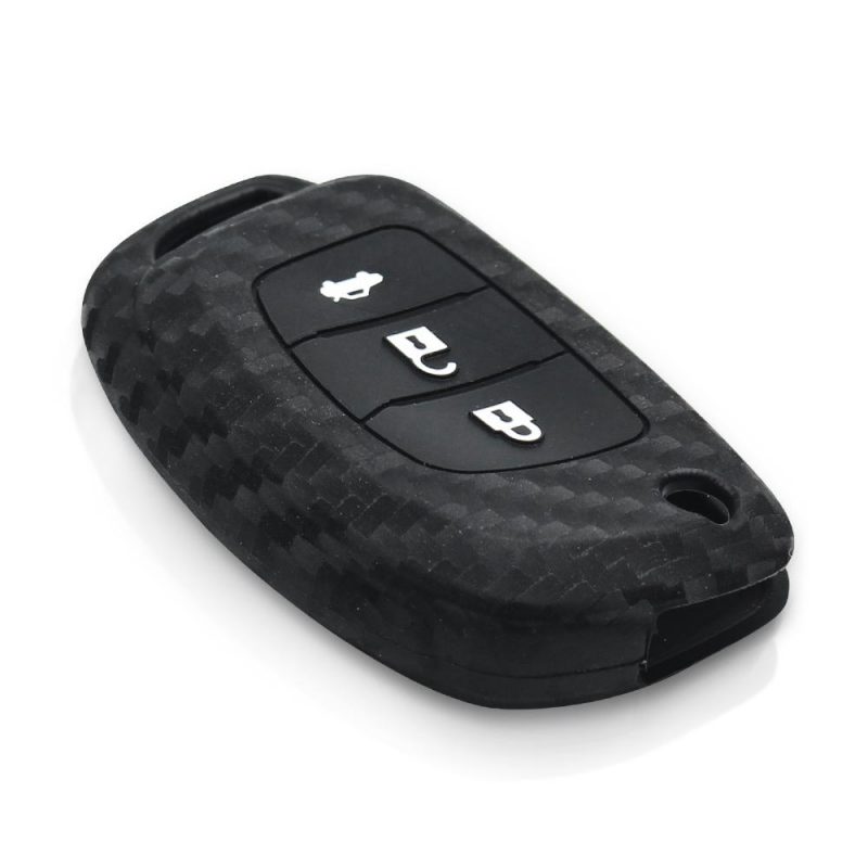 Silicone Carbon 3 buttons car key cover case for Hyundai
