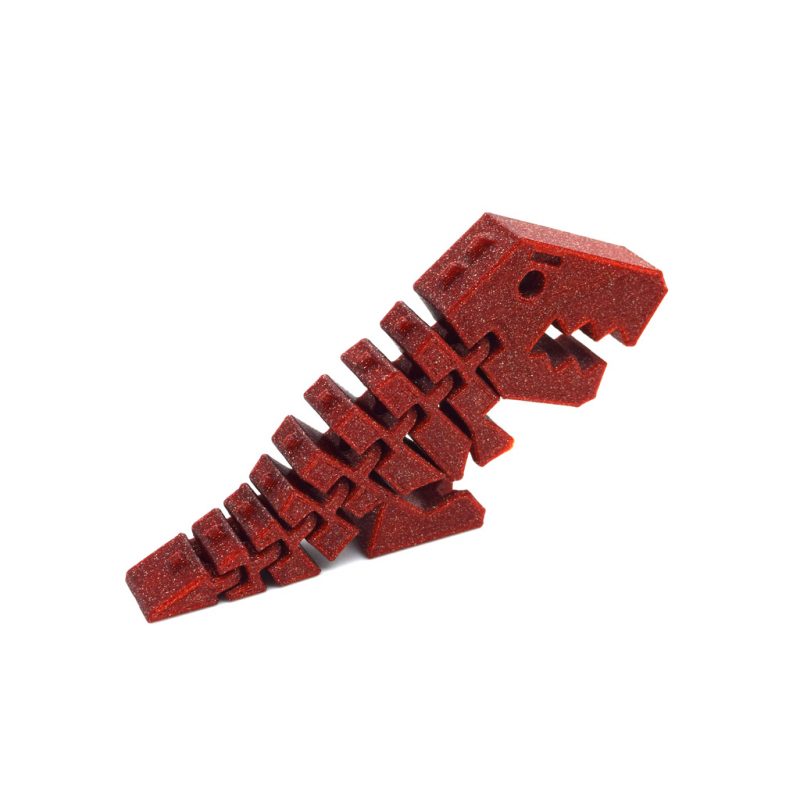 Rex dinosaurie flexible decoration metallic red