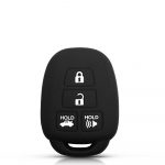 Silicone 4 buttons car key case black for Toyota