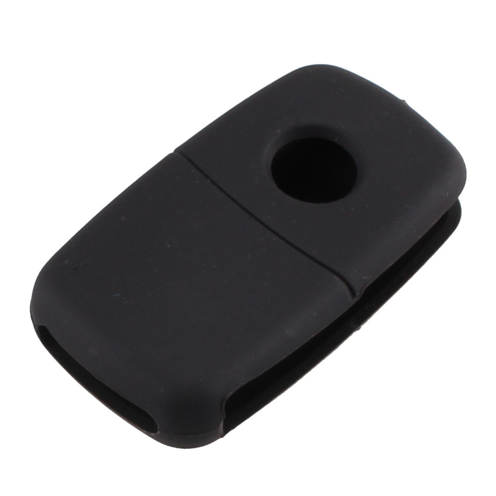 Silicone 3 buttons car key case black for Volkswagen Skoda